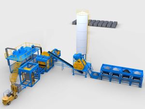 Macchina semiautomatica per la produzione di blocchi di cemento